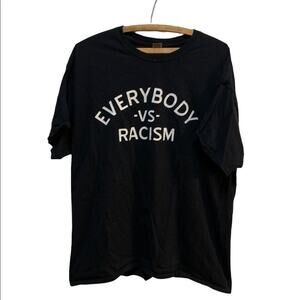 Everybody vs racism anti racist short sleeve black tee in Sz XL